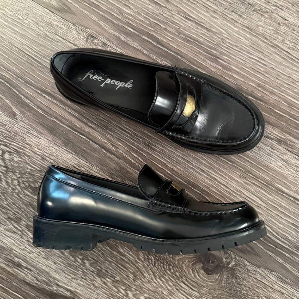 Free People Black Loafers